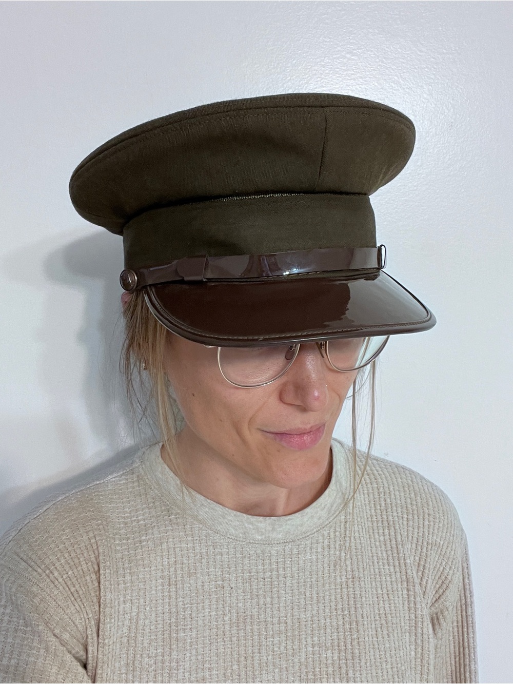 Vintage Olive Military Cap